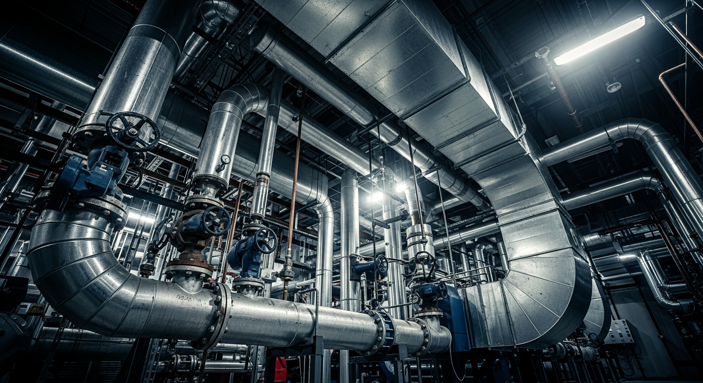 Commercial mechanical plant room